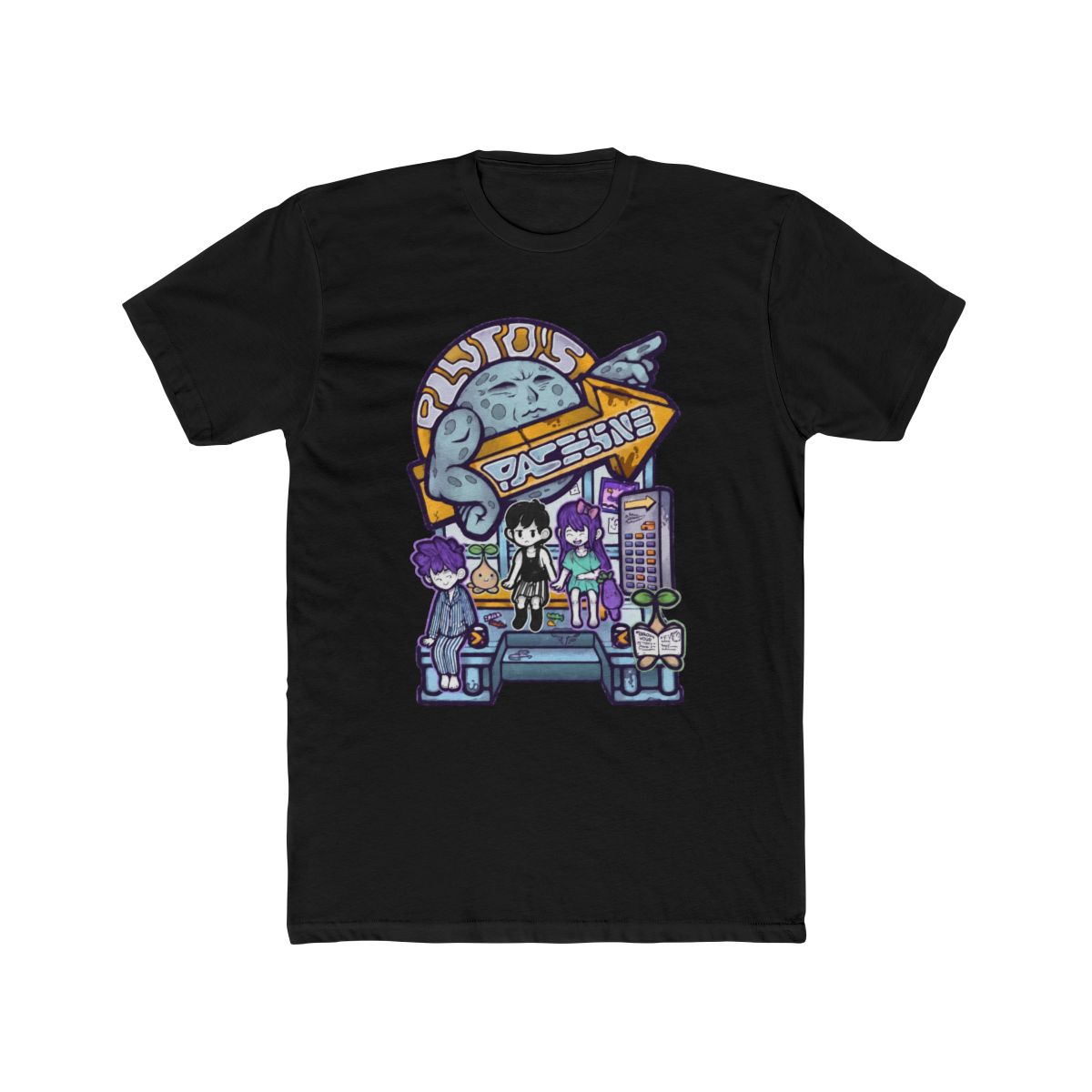 OMORI : PLUTO'S SPACELINE Retro Multi-print T Shirt - alternate angle 4, merchandise