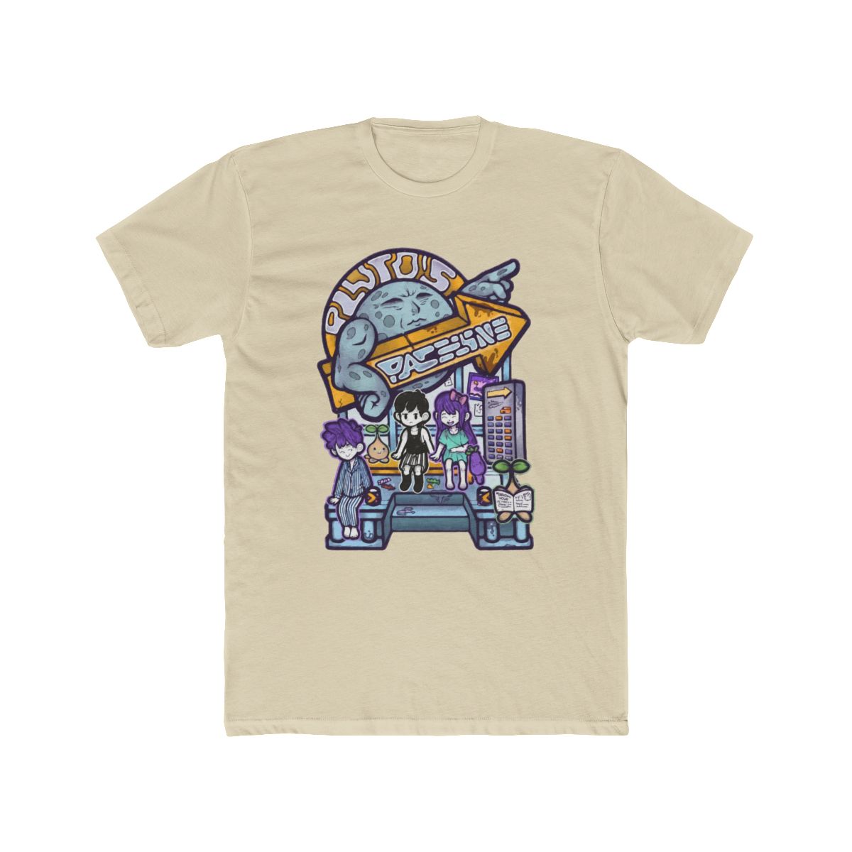 OMORI : PLUTO'S SPACELINE Retro Multi-print T Shirt - alternate angle 5, merchandise