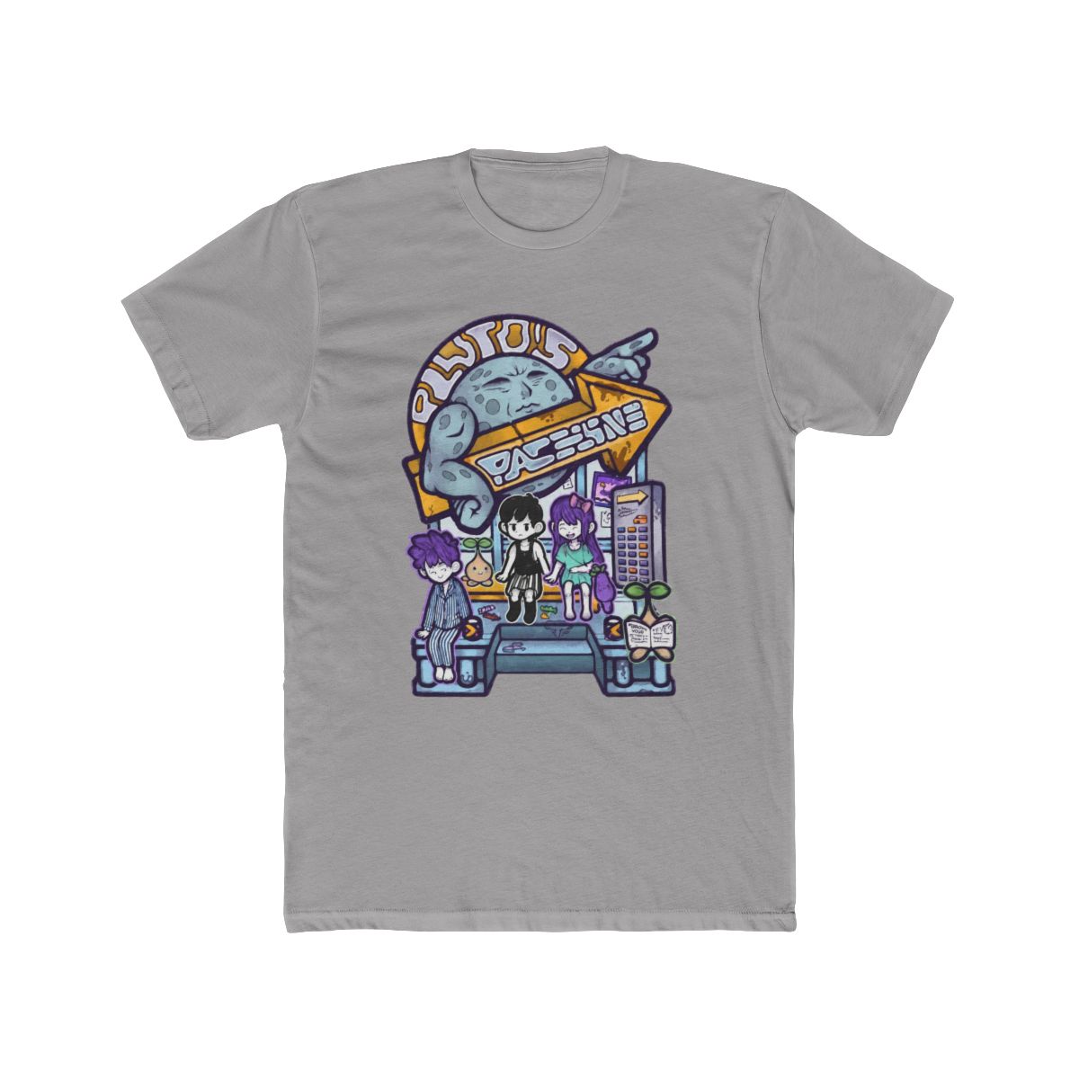 OMORI : PLUTO'S SPACELINE Retro Multi-print T Shirt - alternate angle 2, merchandise