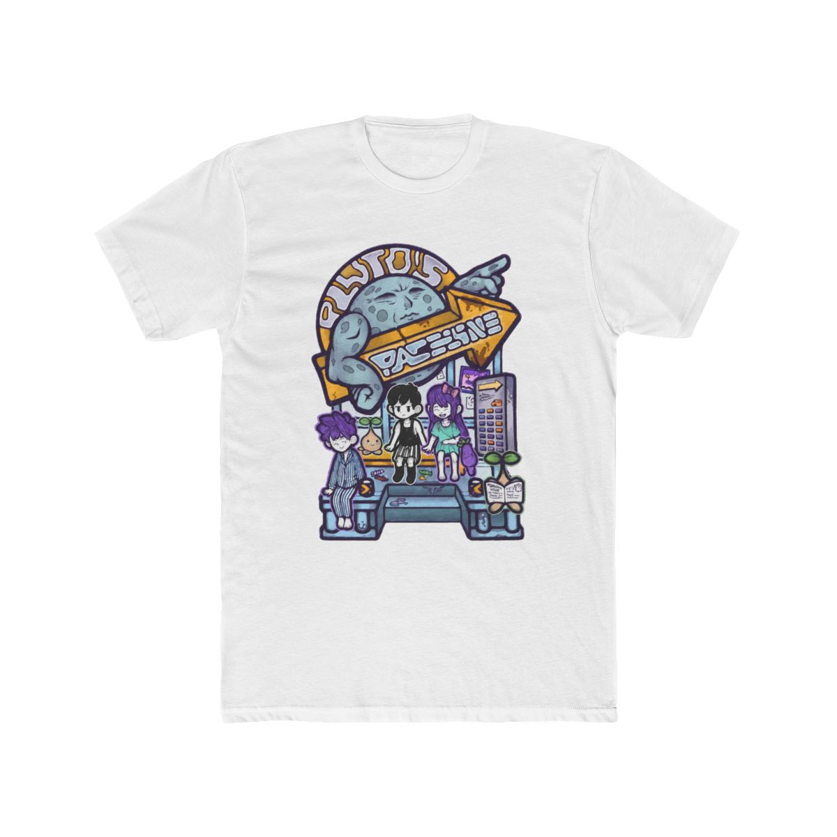 OMORI : PLUTO'S SPACELINE Retro Multi-print T Shirt - Official T-Shirts merchandise